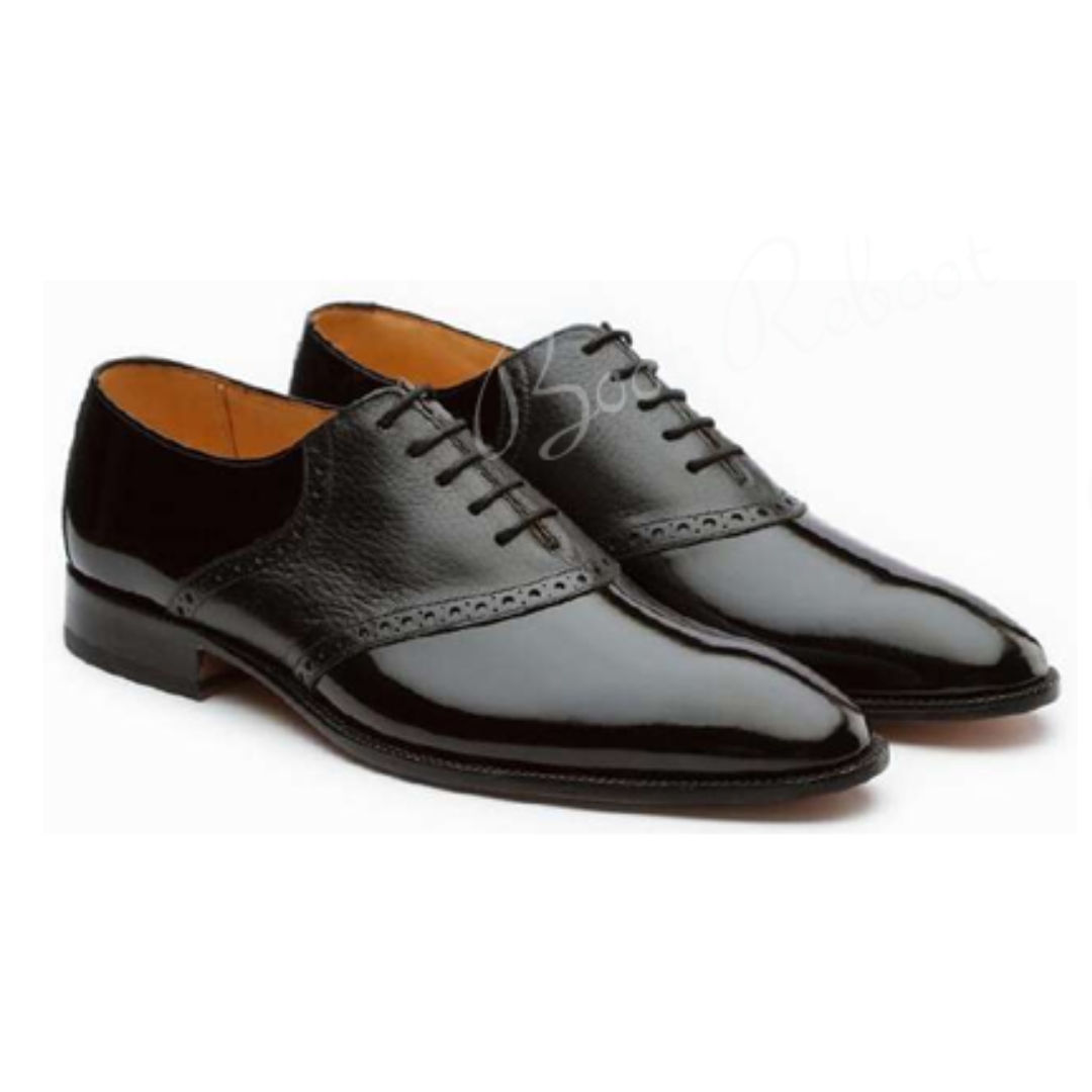 Leather Patent Laceups Shoes